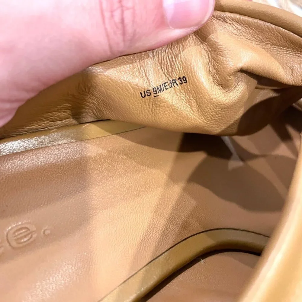 Vince Sylvia Knotted Espadrille Wedge Sandals Camel Leather Size US 9